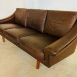 Vintage Danish mid-century retro Aage Christiansen (Matador) leather sofa 60s