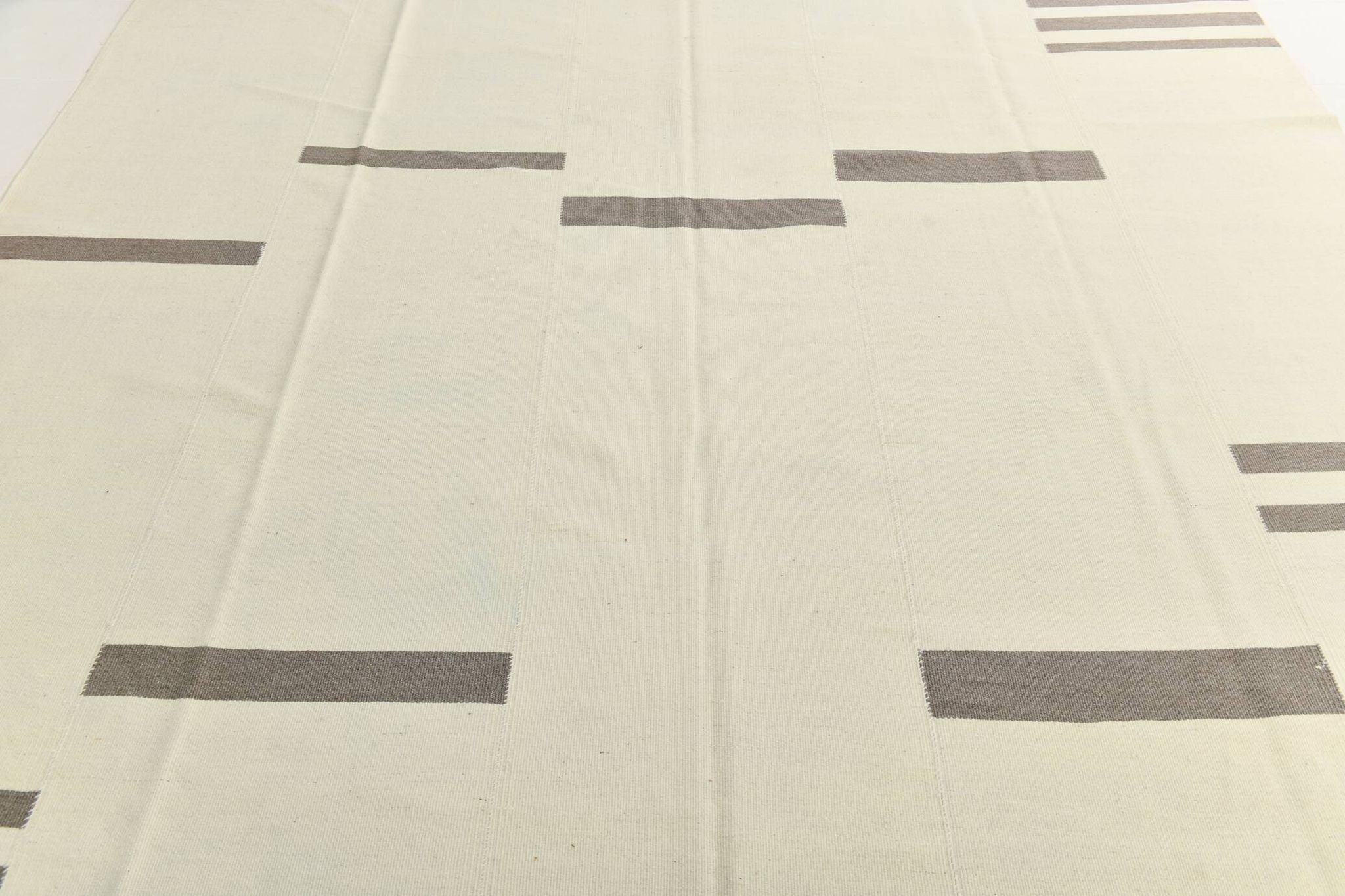 Kilim Gray Beige Ethnic Pattern Vintage Kilim Rug, 282x395Cm