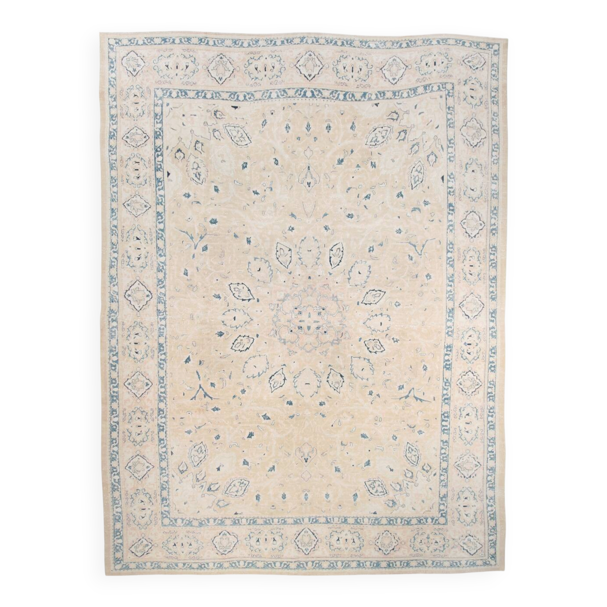 10x13 Blue & Peach Floral Antique 55s Persian Rug, 301x388Cm