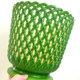 Cache-pot tressé vert