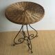 Black metal healing (wrought iron) vintage rattan tray