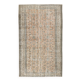 5x9 Shades Of Peach Orange Handmade Wool Turkish Rug, 166x274Cm