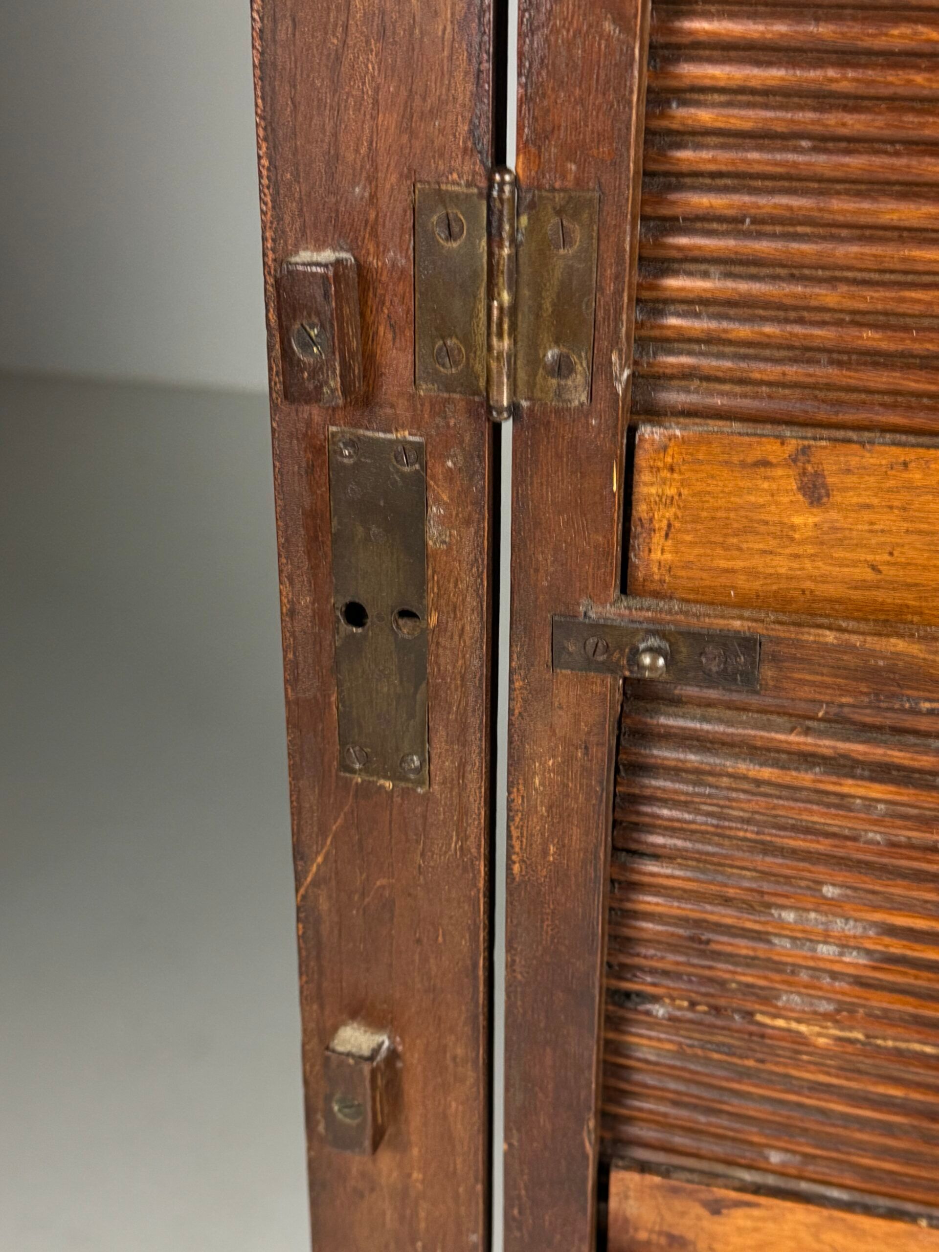 Antique archive cabinet with roller doors