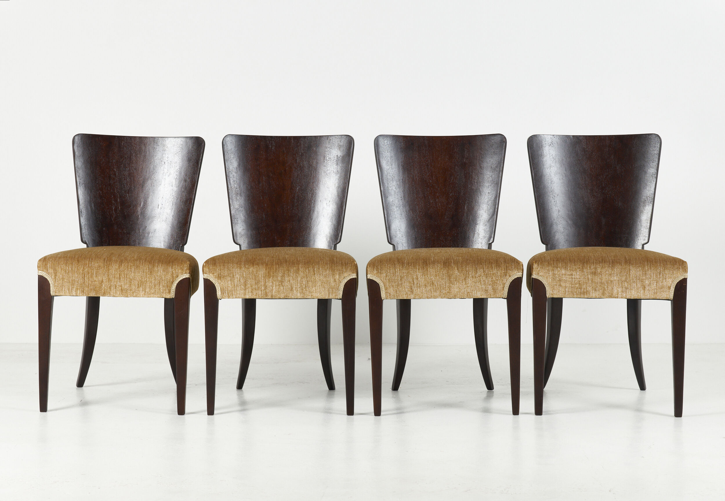 Set of 4 model h-214 j. halabala dining chairs, 30