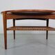 Scandinavian Modern Teak& Rattan Round Coffee Table, 1960's Denmark