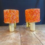 Appliques en perspex granité orange