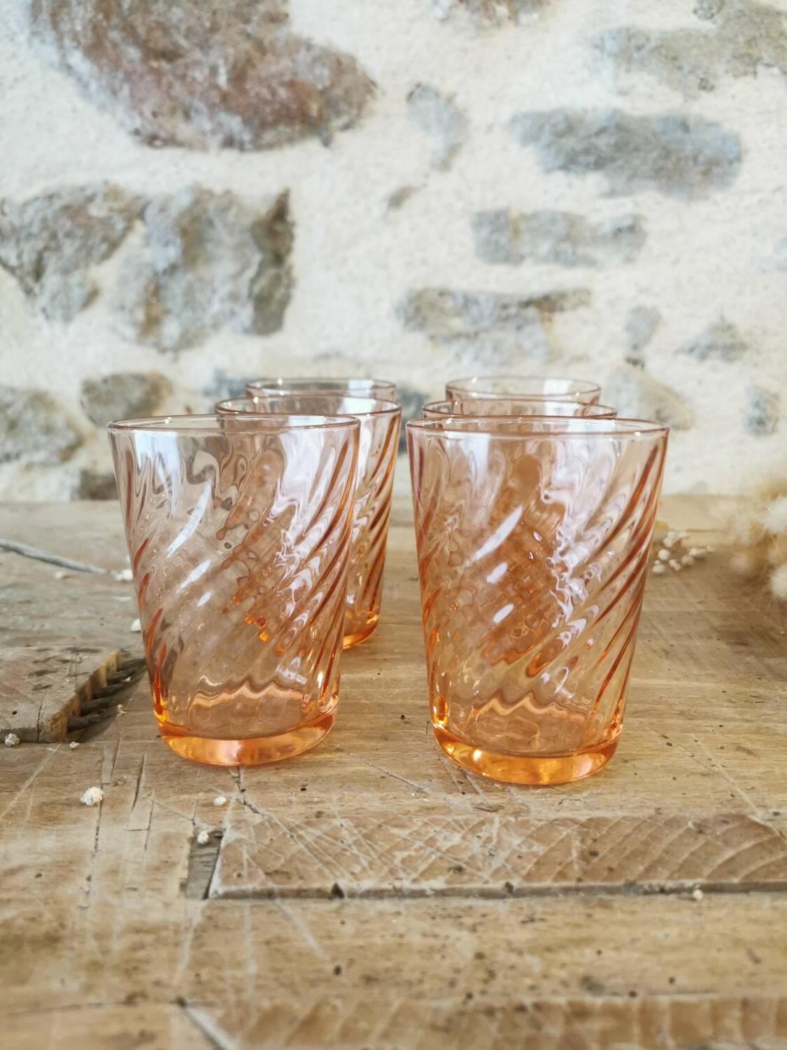 6 Rosaline glasses, vintage Arcoroc