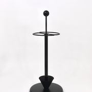 Black post-modern umbrella stand in the style of Castiglioni, Memphis, Italy, 1980s.