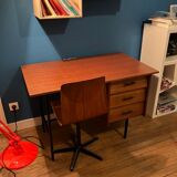 Vintage desk 60s wood and metal
