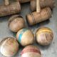 Old wooden croquet game