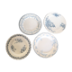 4 assiettes plates mélangées Terre de Fer, Luneville, Creil et Montereau, BFK