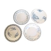 4 assiettes plates mélangées Terre de Fer, Luneville, Creil et Montereau, BFK