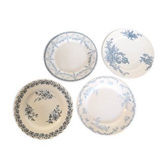 4 mixed flat plates, Terre de Fer, Luneville, Creil and Montereau, BFK