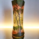 Vaas Art Nouveau, Théodore Legras, geëmailleerde glassen vazen, ensemble