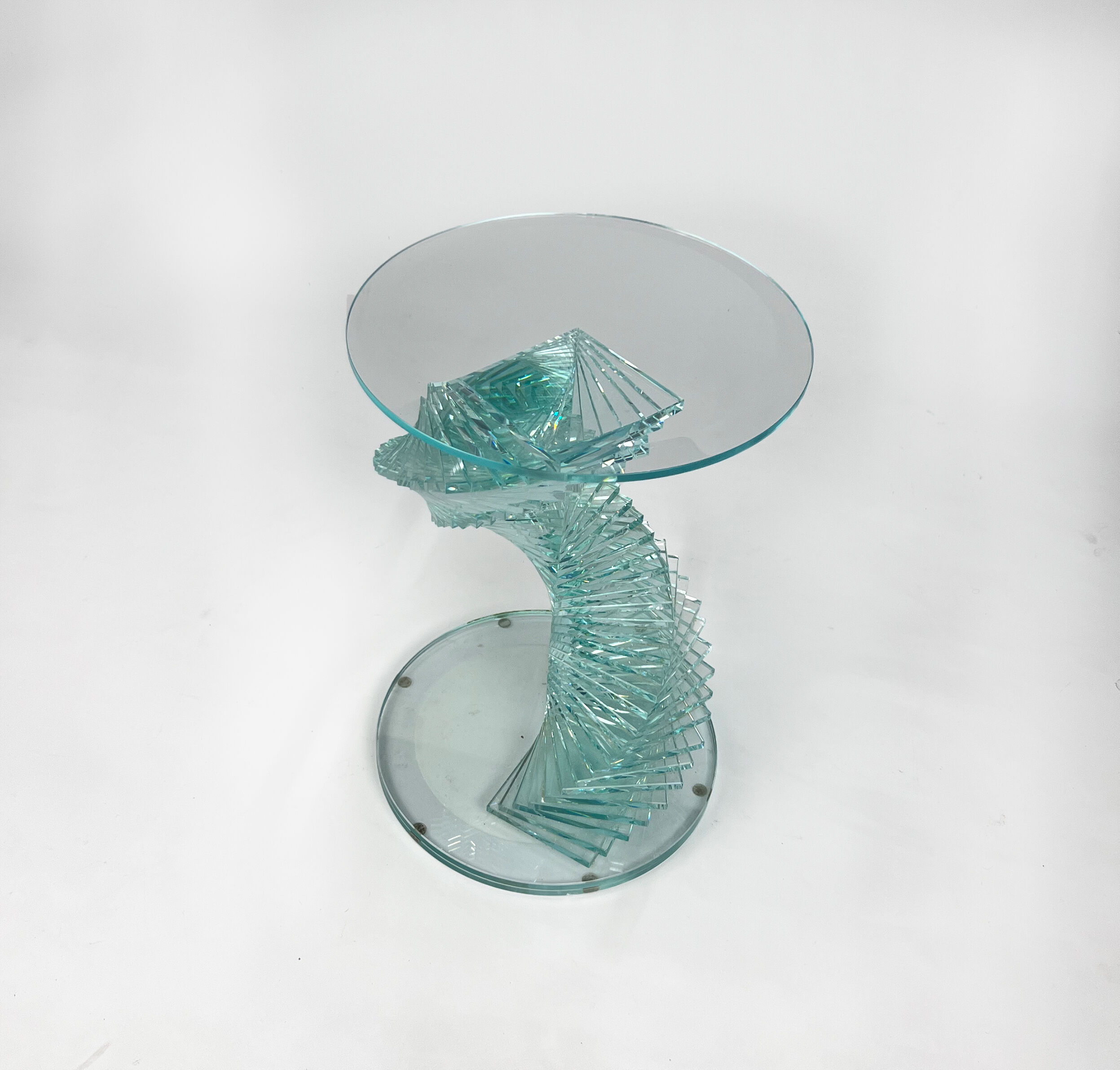Ravello spiral glass side table, 1980s