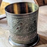 Hand-chiseled brass goblet – vintage Indian craftsmanship