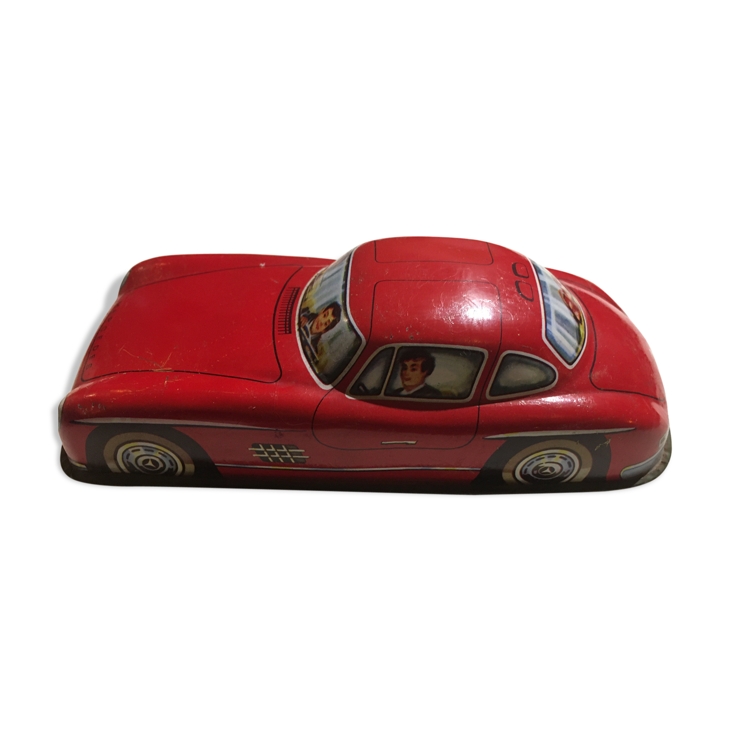 Mercedes miniature car in lithographed sheet metal