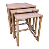 3 nesting rattan tables
