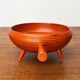 Bol tripode orange moderne du milieu du siècle en bois de Paavo Asikainen, Finlande, 1960s