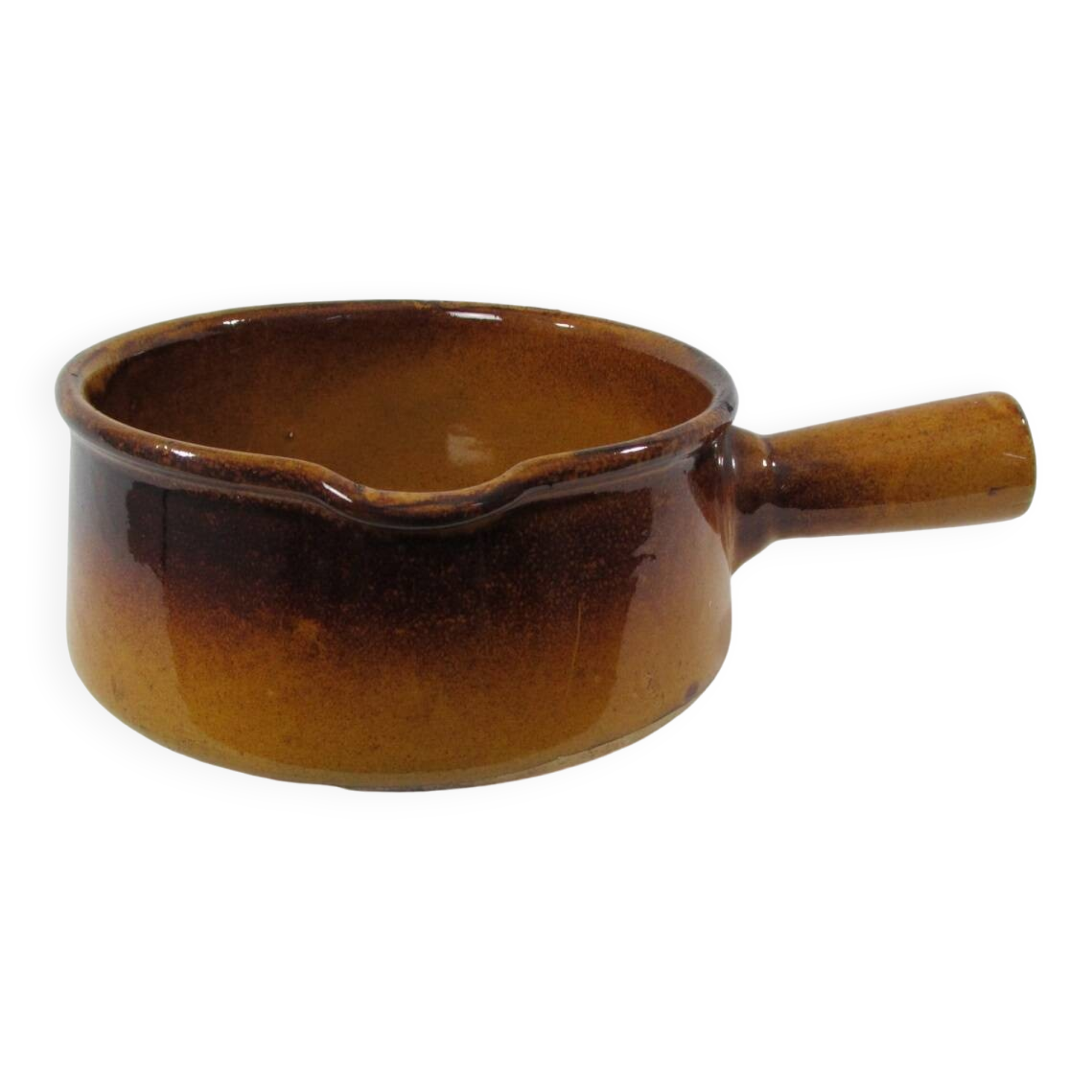 Enamelled terracotta pan