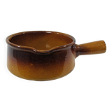 Enamelled terracotta pan