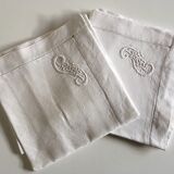 Pair of pillowcases embroidered linen old