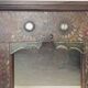 19th century wooden trumeau mirror with floral decoration