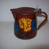 Painted enamelled teapot