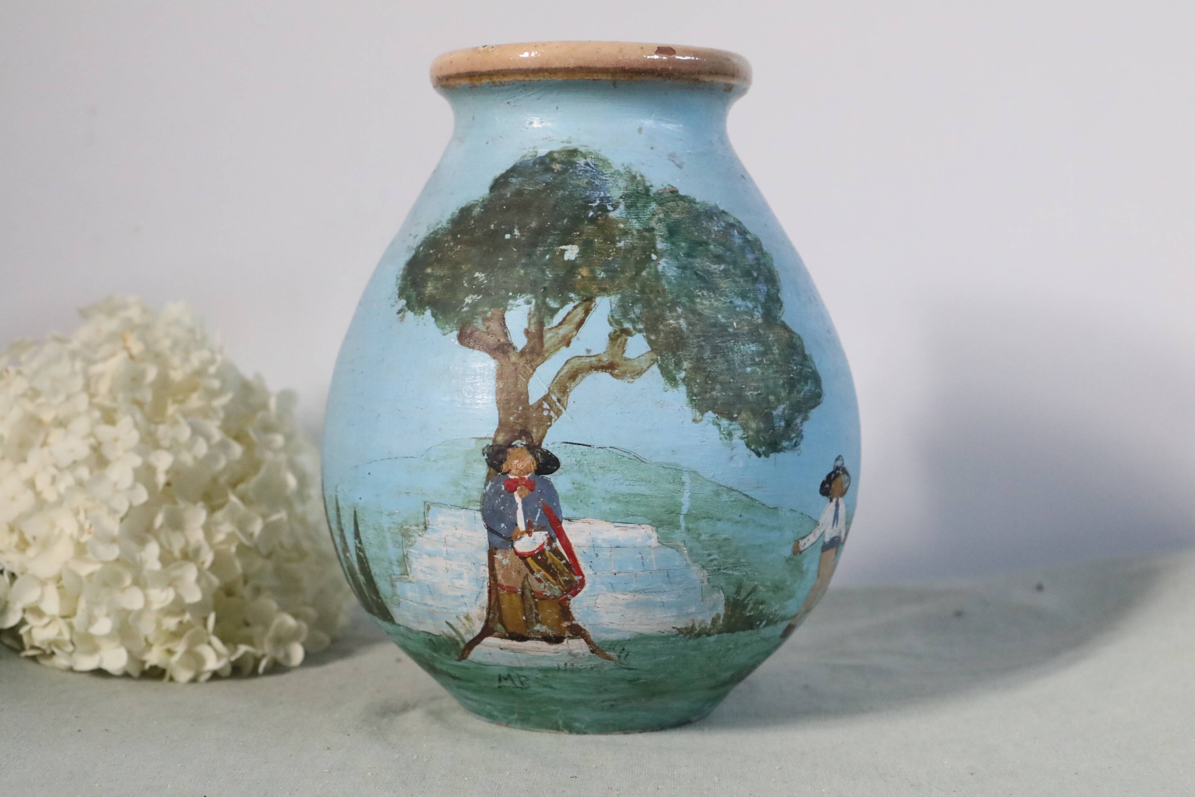 Vase, hand-painted, vintage