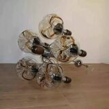 Lustre en verre de Murano bois et chrome pour Mazzega 60/70
