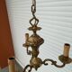 Three-branched brass chandelier