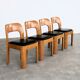 4 chaises de salle à manger en chêne, 1960