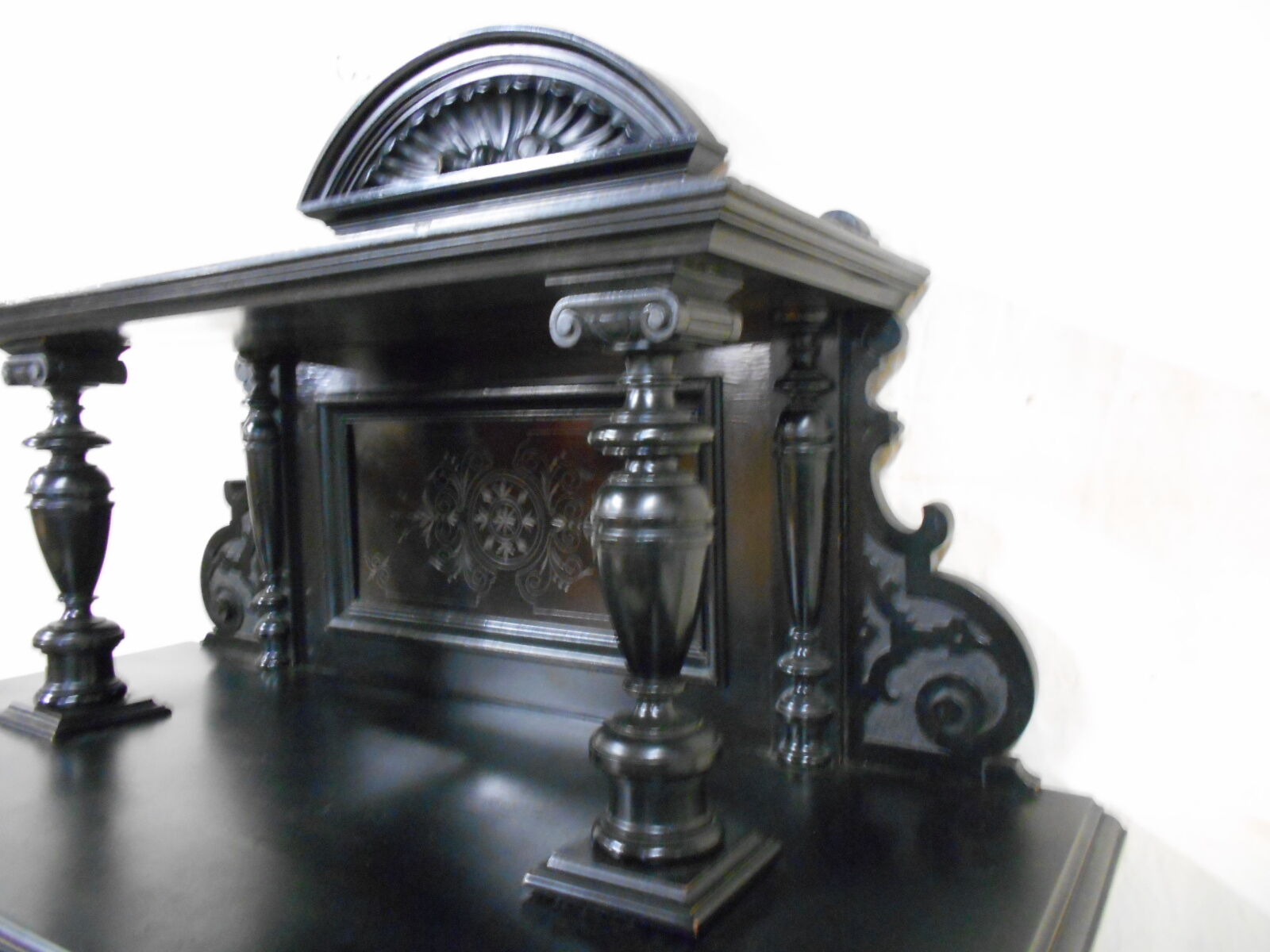 Blackened wooden buffet