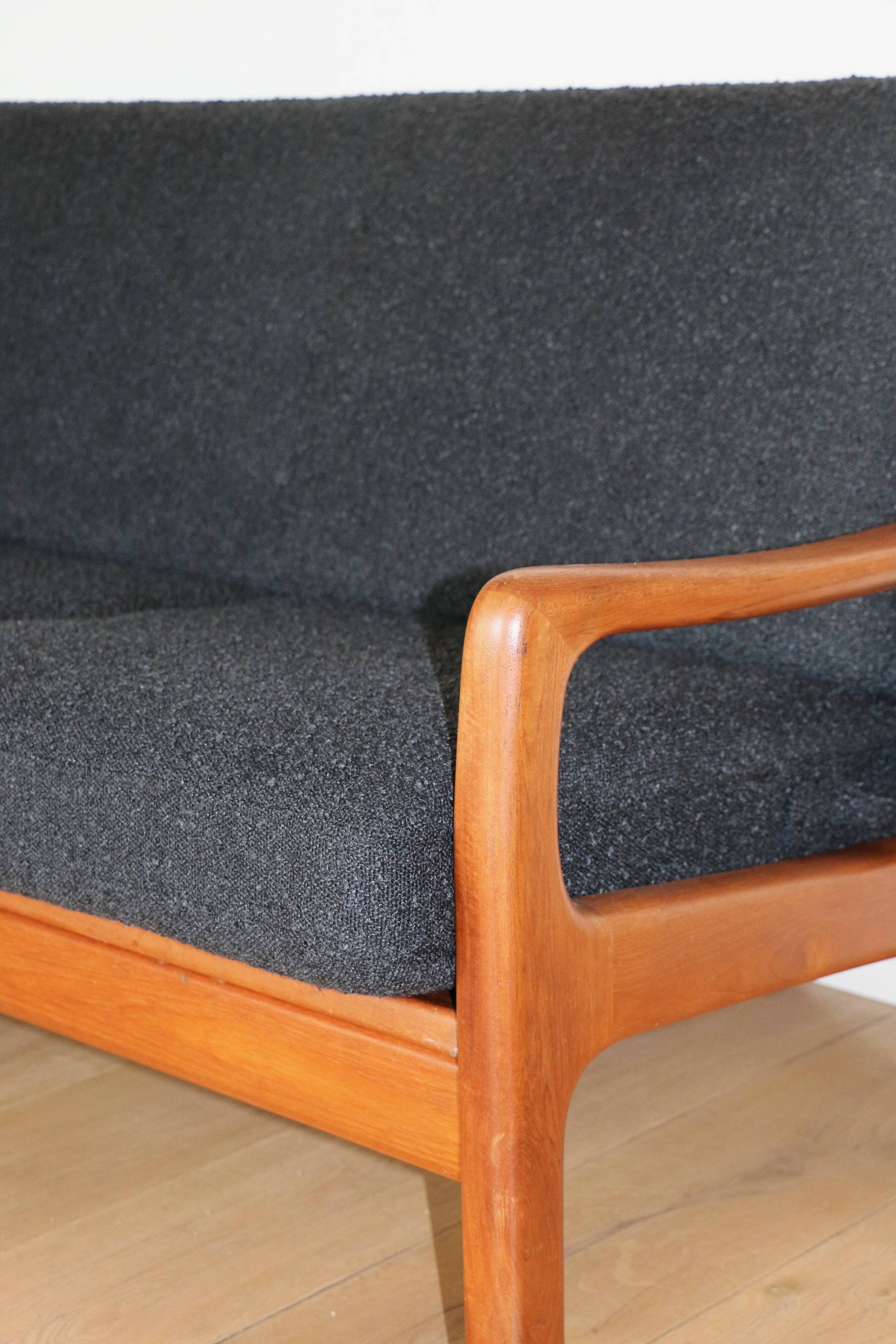 Canapé pliable danois vintage noir bouclé, années 1970