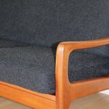 Canapé pliable danois vintage noir bouclé, années 1970