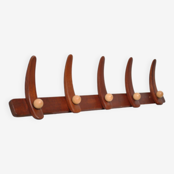 Scandinavian teak coat rack 1960