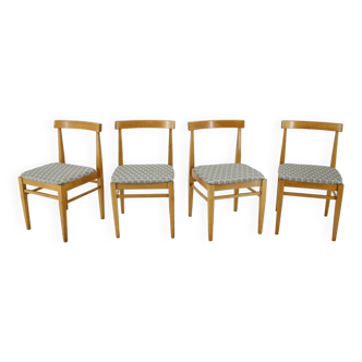 1960s Set of Four Minimalist Dining Chairs, Czechoslovakia