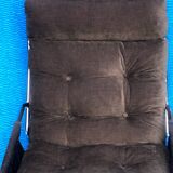 VELVET BROWN CHROME ARMCHAIR 1970 IKEA VINTAGE