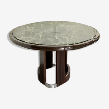 Art Deco round table in green marble