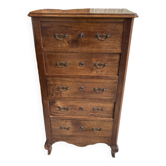 Antique 5 drawer chest of drawers