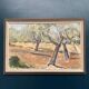 Original Swedish Oil on Canvas – "Olive Trees" by Bruno Fagerlund – Signed – Vintage and Framed – 57 × 38 cm (22.4" × 15")