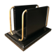 Vintage leather and brass office mail holder