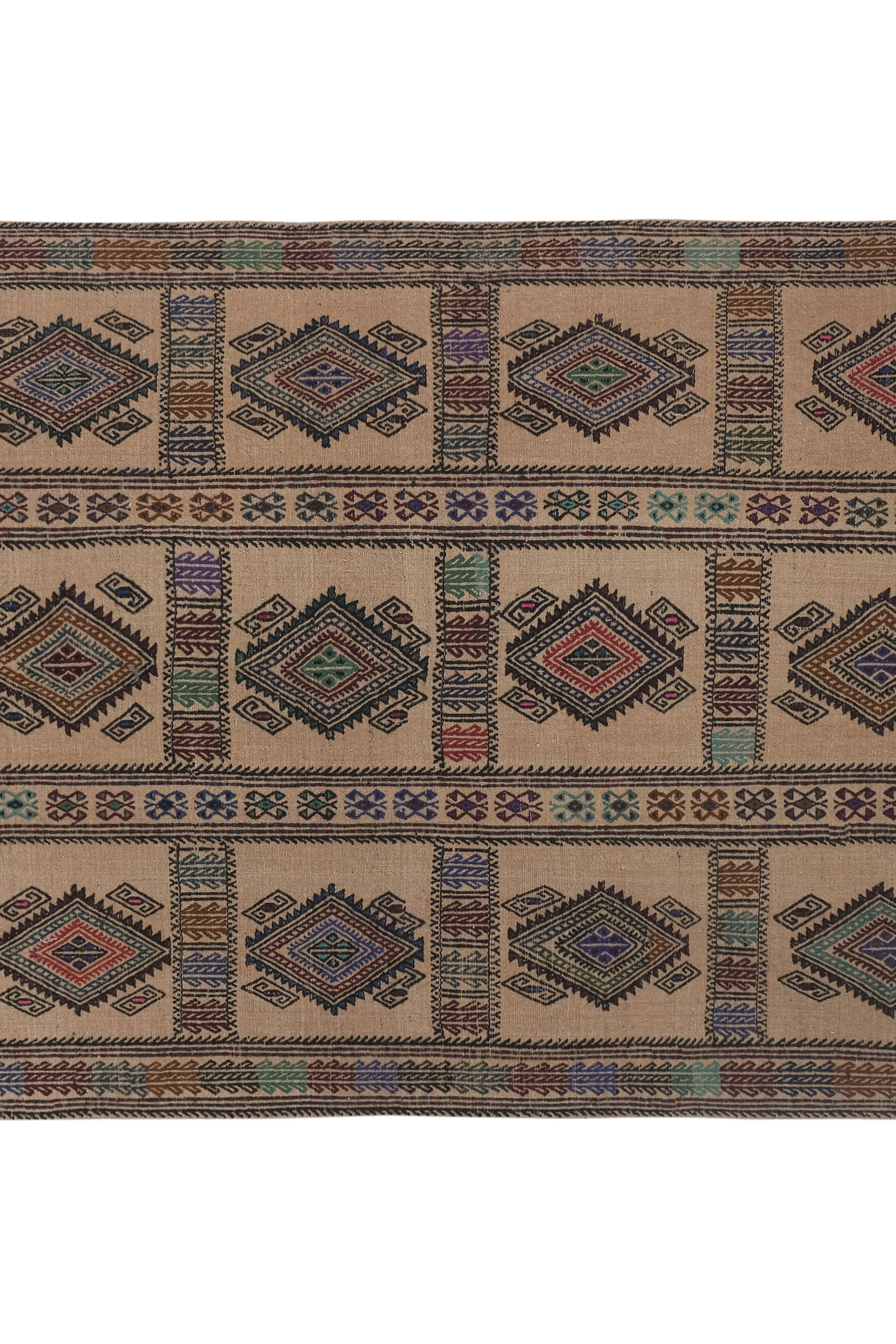 Vintage Turkish rug from Oushak, hand-woven 151x221 cm