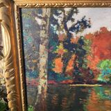 Peinture à l huile sur panneau - signée Lucien Frennet - encadrée