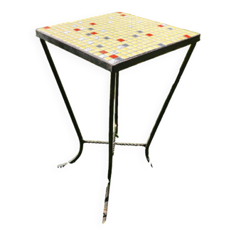 Iron and mosaic stool