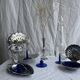 Set of 2 small king-shaped stemmed glasses and 2 small ball-shaped stemmed glasses