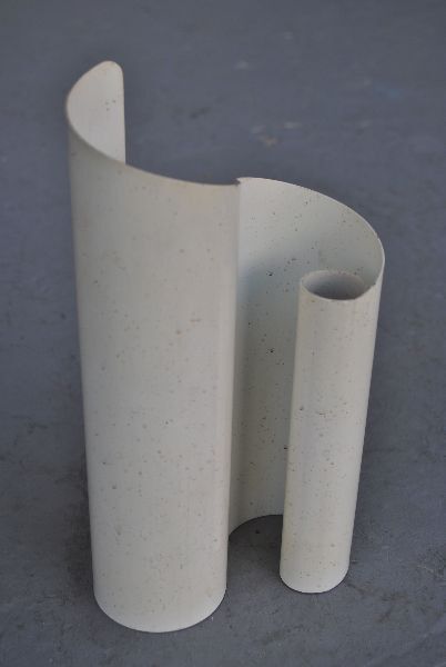 Vase design vintage 1970 métal ondulé peint