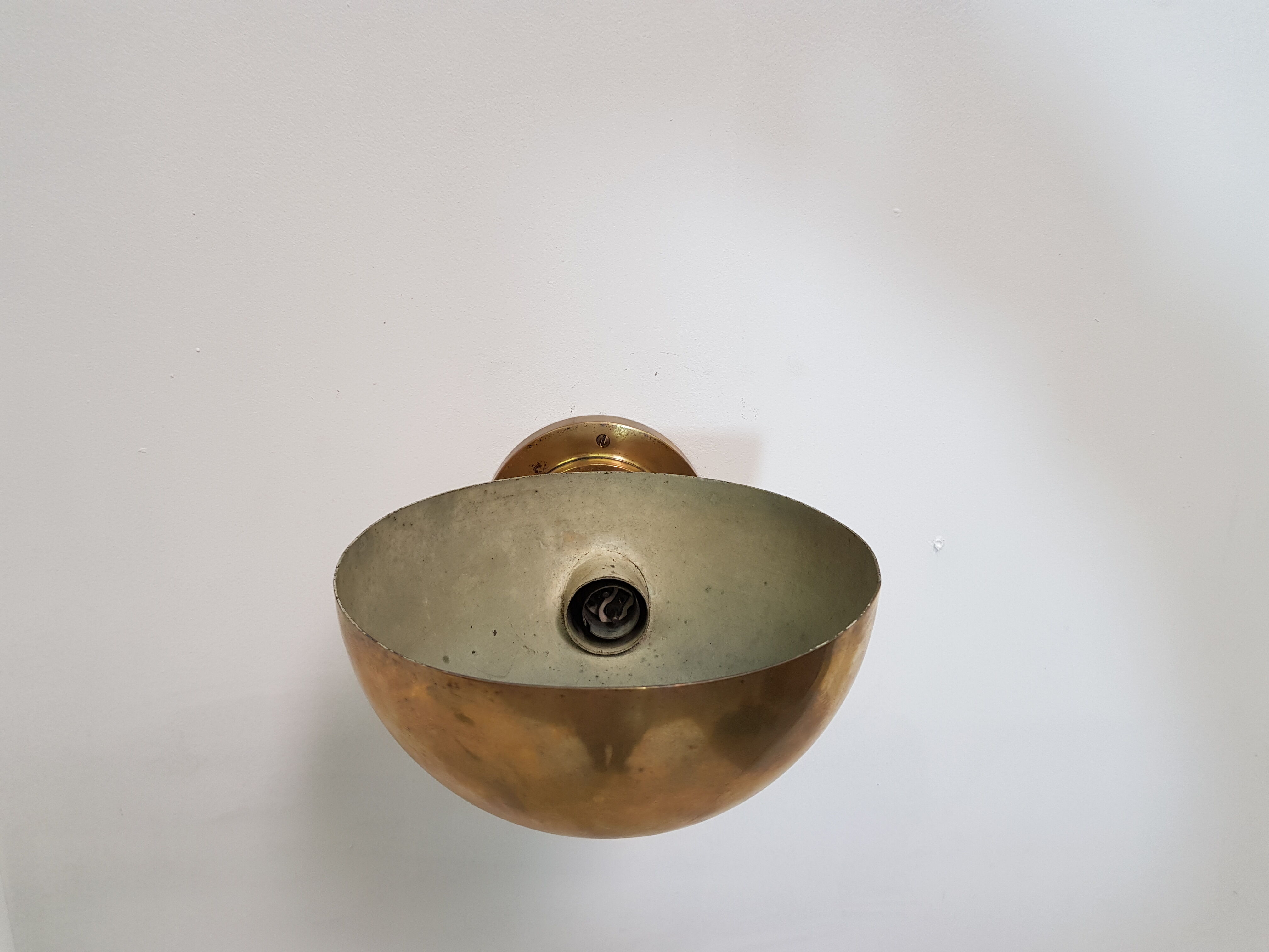 Vintage art deco brass wall light