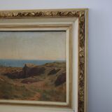 Painting Oil on Canvas Framed, signed Victor Barjon (1845-1920), Cote Rocheuse Bretagne
