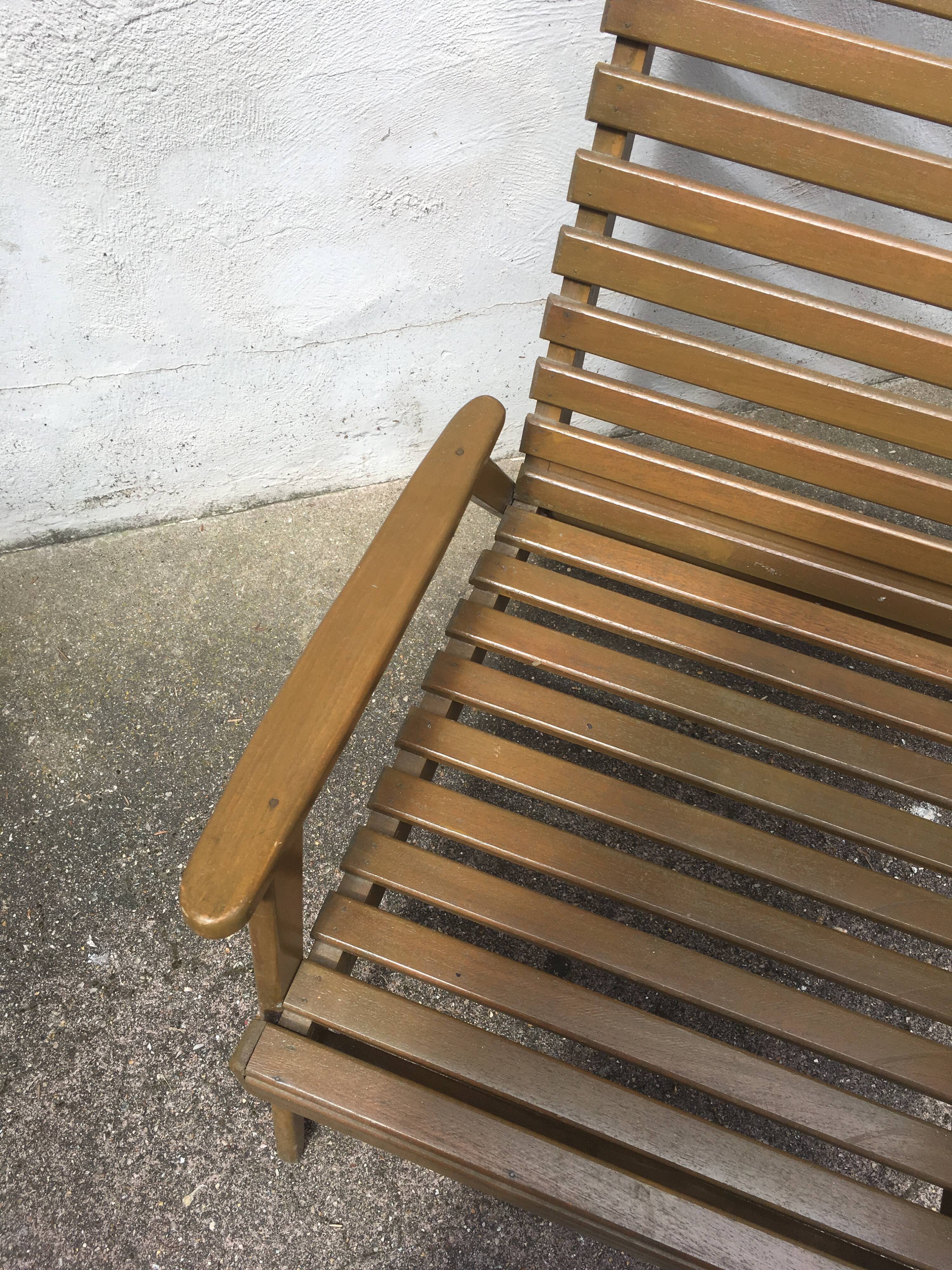 Painted and varnished wood armchair